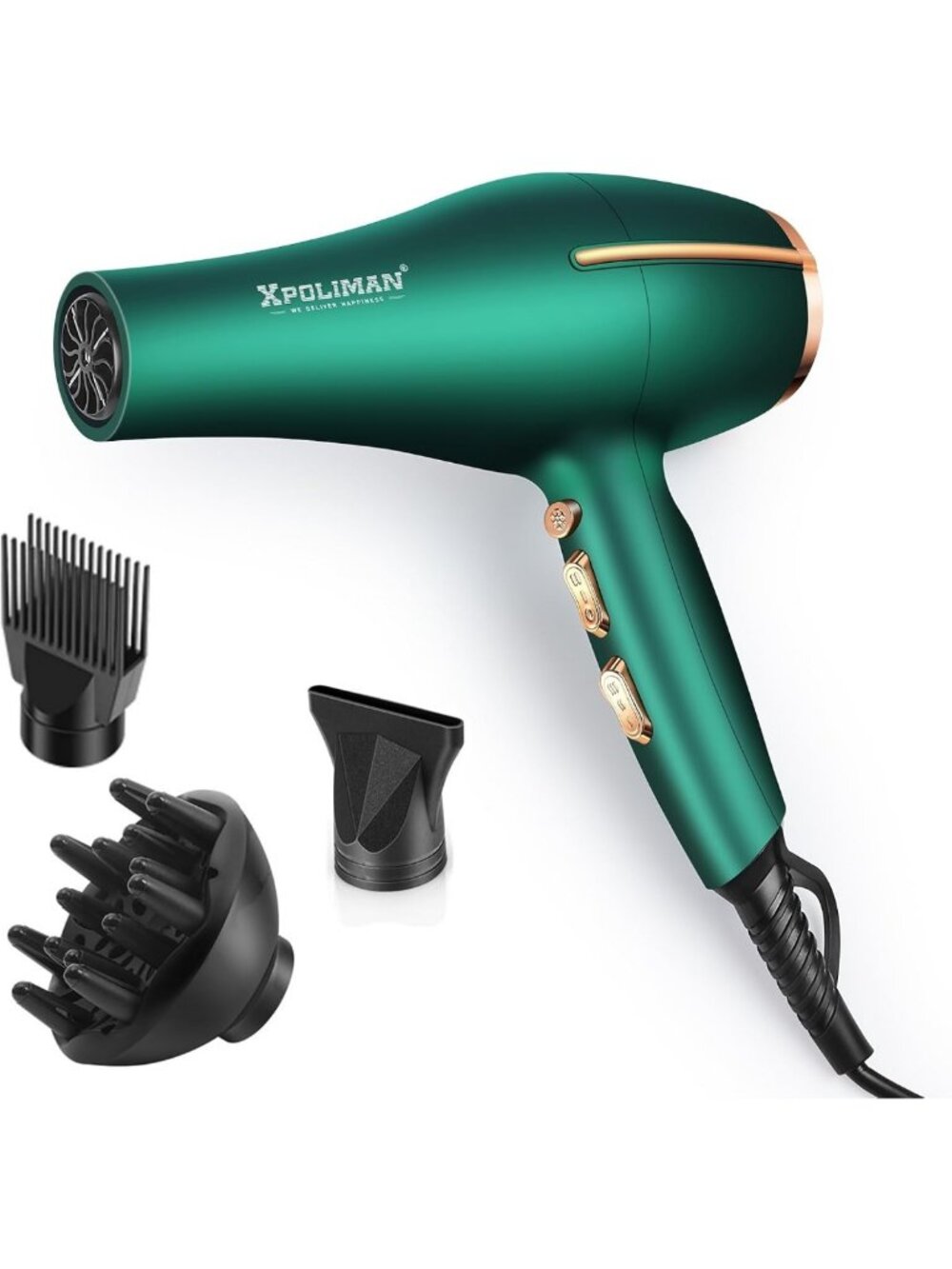 Powerful 2000W Ionic Hair Dryer with AC Motor, Quick Drying, Lightweight